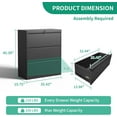 thumbnail image 3 of 3 Drawer Lateral File Cabinets with Lock,Black Metal Lateral Filing Cabinet for Home Office,Wide Steel Storage Cabinet Commercial Drawer Cabinets for Legal/Letter/A4 Size Files Assembly Required, 3 of 6
