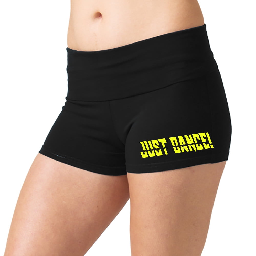 Women's Just Dance V415 Black Yoga Workout Booty Shorts Medium Black