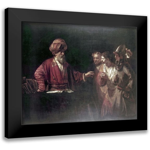 Rembrandt Van Rijn, 14x12 Black Modern Framed Museum Art Print Titled - Centurion Cornelius