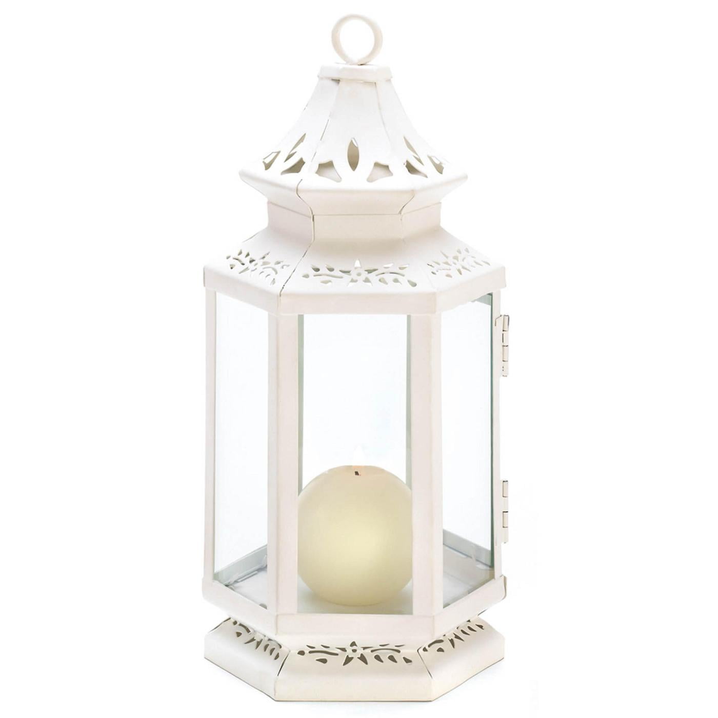 10 LARGE WHITE MOROCCAN CANDLE LANTERN 15” TALL WEDDING CENTERPIECES NEW~38466 
