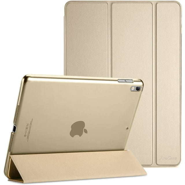 Ipad Air 10,5 Pouces (3e Gén.) 2019 / Ipad Pro 10,5 Pouces 2017 Étui de Protection Ultra Mince, Étui à Rabat, Étui Léger avec Béquille, Fonctions de Mise en Veille / Réveil Automatiques - Or