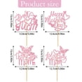 thumbnail image 3 of 4 Pcs Happy Mothers Day Cake Topper, Party Glitter Cupcake Toppers, Cake Decoration Picks Sticks for Mother's Day Women Birthday Party Decorations Supplies, 3 of 9
