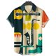 thumbnail image 1 of Camisas hawaianas con botones para hombre, blusas de playa de manga corta con estampado de instrumentos musicales, informales, 2022, 1 of 4
