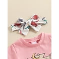 thumbnail image 4 of Mevireiy Western Baby Girls Outfits Short Sleeve T Shirt Tops Cow Boots Print Shorts,Pink,2-3 Years, 4 of 7