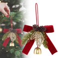 thumbnail image 2 of Christmas Hanging Ornament Set,Assorted Bow Bell Decorations With Pinecone Accents, Holiday Tree Ornaments For Christmas Tree, Wreath, Garland, Indoor Home Decor(Style E), 2 of 5