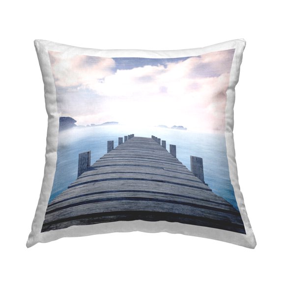 Stupell Industries Clouds over Sea Dock Decorative Printed Throw Pillow Design by Kim Allen.