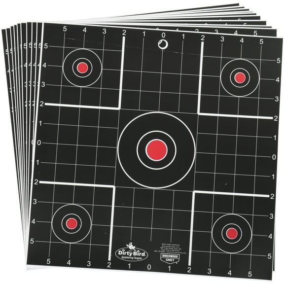 Birchwood Casey Dirty Bird 12" Sight-In White Splattering Targets Practice Shooting for Indoor and Outdoor Use, 12" - 12 TARGETS