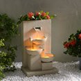 thumbnail image 2 of Teamson Home 3-Tier Cascading Outdoor Water Fountain with Planter & LED Lights, Natural, 2 of 13
