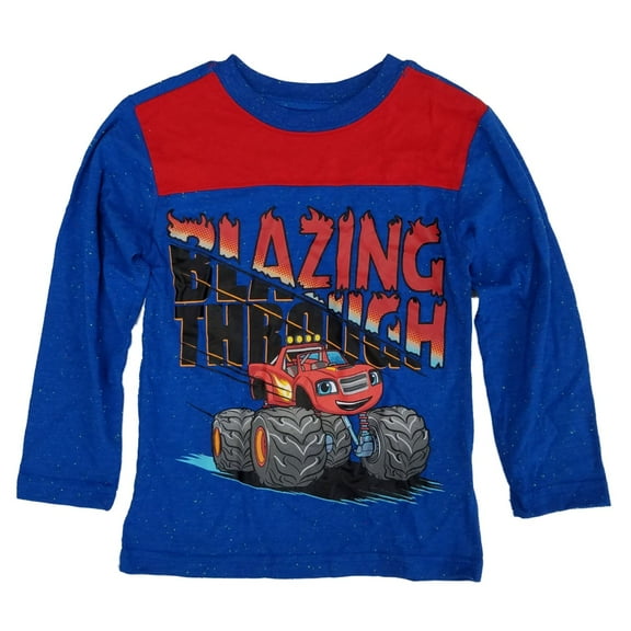 Blaze and the Monster Machines Little Boys Blazing Through Long Sleeve Shirt S