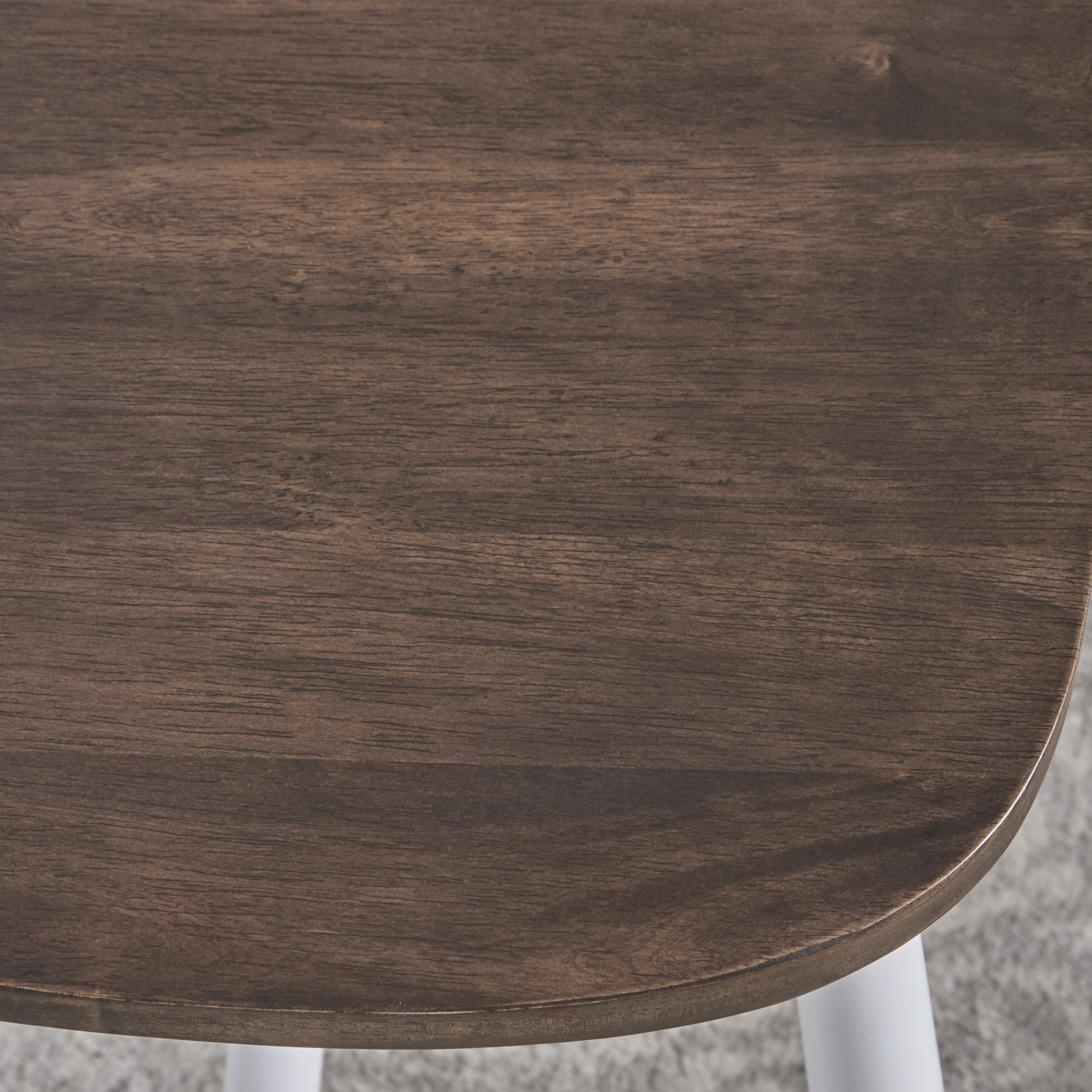Noble House Conrad Farmhouse Rubberwood Dining Chairs, Set of 2, Brown, White