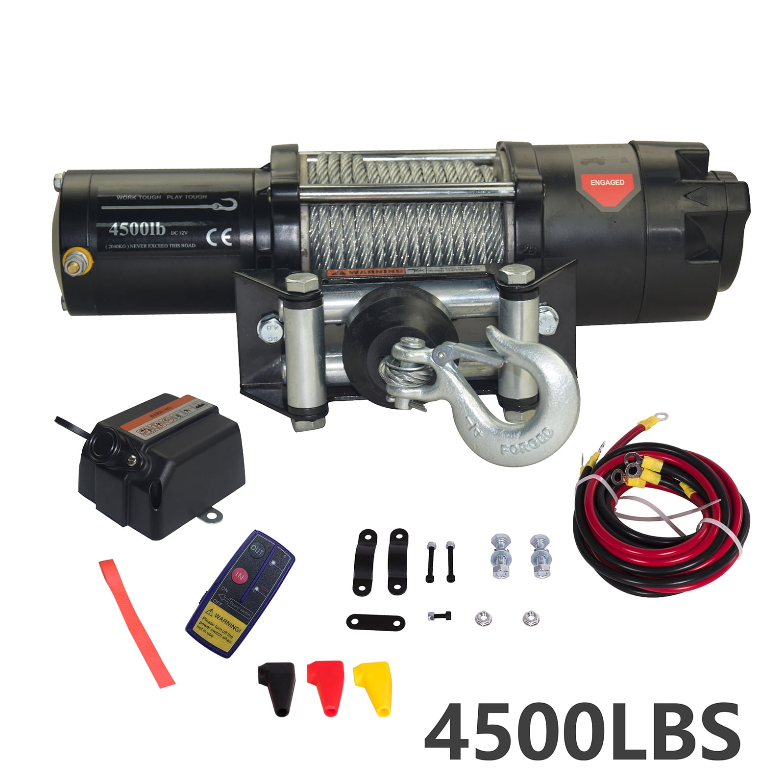 4500LB 12V Electric Recovery Winch Wireless Remote Control for ATVs