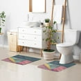 thumbnail image 6 of Toilet Rug Rectangle Bathroom Rugs Non-Slip Soft Plush Machine Washable Contour Bath Mat Gray Cat Hiding under Blanket 24x16, 6 of 9