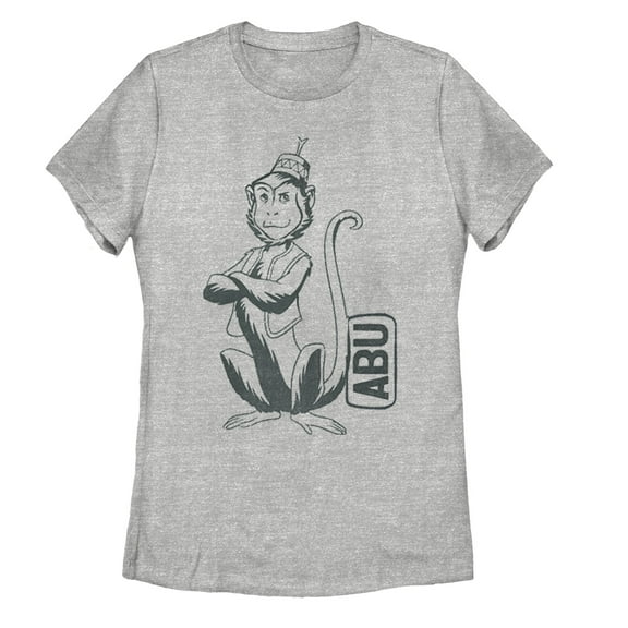Women's Aladdin Cartoon Abu Profile  Graphic Tee Athletic Heather Small