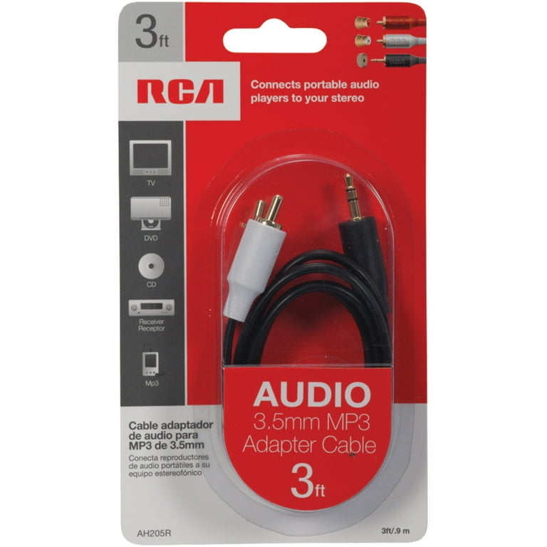 6 ft Stereo Audio Cable 3.5mm to 2x RCA - Cables y Adaptadores de Audio
