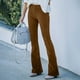 thumbnail image 4 of Puntoco - Pantalones acampanados informales con bolsillo de color sólido, ajustados, a la moda, para mujer Puntoco Puntoco-5239, 4 of 9