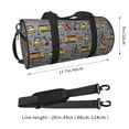 thumbnail image 4 of Xecao Modern Excavator print Round Travel Duffel Bag is a foldable gym bag with an inner pocket, perfect for travel sports, 4 of 8