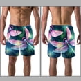 thumbnail image 3 of luoweisi Men's Beach Shorts Quick Dry Swim Trunks with Mesh Lining Dragonfly L, 3 of 5