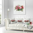 thumbnail image 3 of Designart Bunch of Pink Roses Watercolor - Flower Throw Pillow - 16x16, 3 of 5