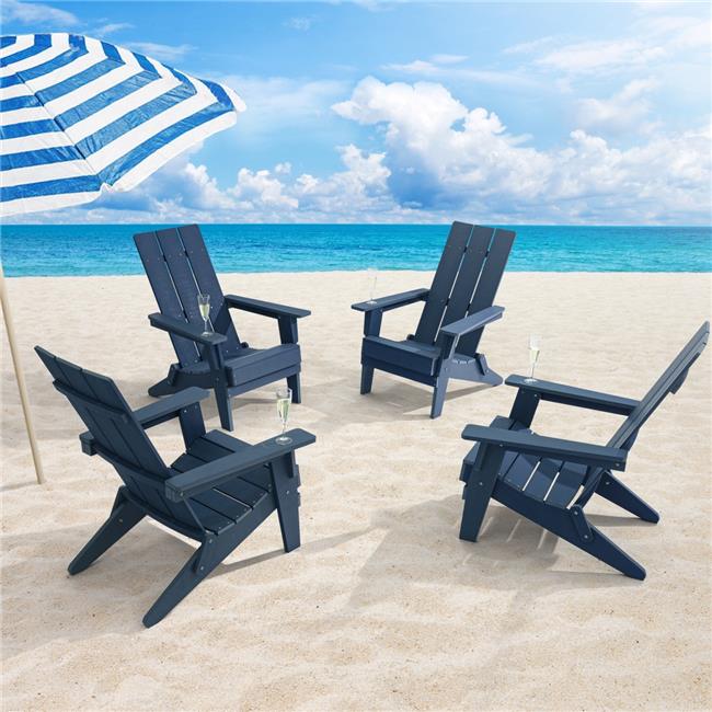 SANLUCE UNFD61NY4 Navy Blue Folding Adirondack Chair, Waterproof