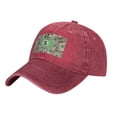 thumbnail image 2 of DouZhe Adjustable Washed Cotton Baseball Cap - Lucky Rich Dollar Money Prints Vintage Dad Hat Unisex Sports Caps (Red), 2 of 7