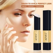 Aliver Foundation Stick Makeup 2-in-1 Color Changing Foundation Stick Flawless Concealer with Cosmetic Brushes, Ivory White