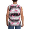 thumbnail image 4 of Fotbe Flamingos Men's Camiseta sin Mangas Estampada para Hombres, Playera Casual para Gimnasio, Entrenamiento, Playa-Large, 4 of 7