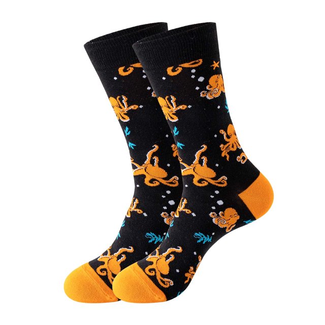 Under $5 Socks Multi-color Print Socks for Women Girls Ocean Series Print Colorful Pattern Novelty Cute