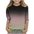 thumbnail image 2 of 3/4 Sleeve Tops for Girls Boys Size 3-12 Crewneck T-Shirts 2025 Toddlers Kids Trendy Gradient Printed Pullover Basic Going-Out Blouses Top, 2 of 5
