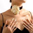 thumbnail image 1 of Pulsera de collar geométrica de moda elegante y romántica con flocado de rosas, 1 of 1
