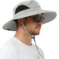 thumbnail image 2 of (2 pack) EINSKEY Sun Hat for Men Women, Waterproof Wide Brim Boonie Bucket Hat for Fishing Hiking - Light Gray, 2 of 9