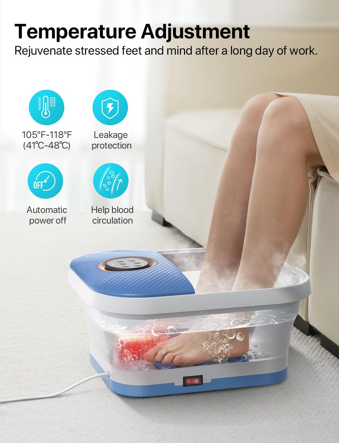 ALLJOY Collapsible Foot Spa Bath with Remote Control photo 4