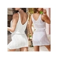 thumbnail image 2 of Raccmtaty Women Beach Cover Up Solid Color Cutout Sleeveless Summer Swimsuit Coverup Crochet Bathing Suit Cover Ups Dresses, 2 of 6