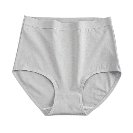 Fulorrnie Underwear for Women Plus Size Briefs Seamless Comfort Panties Cute High Waist Elastic Panty Grey XXL