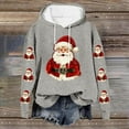 thumbnail image 5 of Yteetum Christmas Hoodies for Women Oversized Christmas Santa Claus Print Long Sleeved Fleece Hooded Sweatshirts Pullover Tops Womens Xmas Graphic Loose Drop-Shoulder Fleece Hoodies Fall Winter, 5 of 5