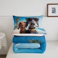 thumbnail image 5 of Homewish Retro Dachshund Dog Queen Comforter Set,Ocean Beach Comforter Sets Queen,Blue,3 Pieces,1 Comforter and 2 Pillowcases, 5 of 7