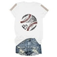 thumbnail image 5 of White Women's Short Sleeve T-shirt, Women Daily Casual Printed Short Sleeve O Neck T Shirt Tops,Women's Short sleeve T-shirt XL, 5 of 6