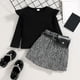 thumbnail image 4 of Vestido Para Niñas, Ropa Para Bebés, Otoño Invierno, Blusas De Cuello Redondo, Falda Con Cinturón, Traje De Moda Negro Odeerbi LM103-8095, 4 of 6