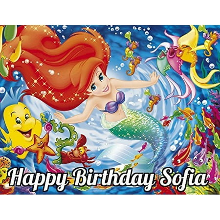 topper ariel mermaid cake frosting edible sheet walmart