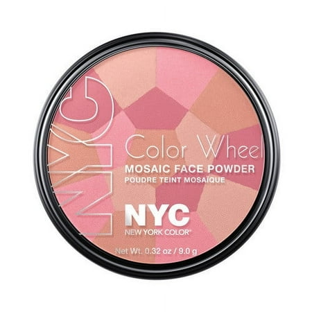 York color wheel mosaic face powder, pink cheek glow, 0.32 ounce