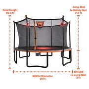 Sportspower BouncePro 15ft Multiplay Trampoline Meets ASTM Safety Standards, Heavy-Duty Rust-Resistant Painted Steel Frame, Safety Net, Basketball, Electronic Target Game & Flashing Lights