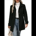 thumbnail image 3 of Abrigo Clásico de Invierno para Mujer con Bolsillos y Botonadura Sencilla. Negro M, 3 of 9