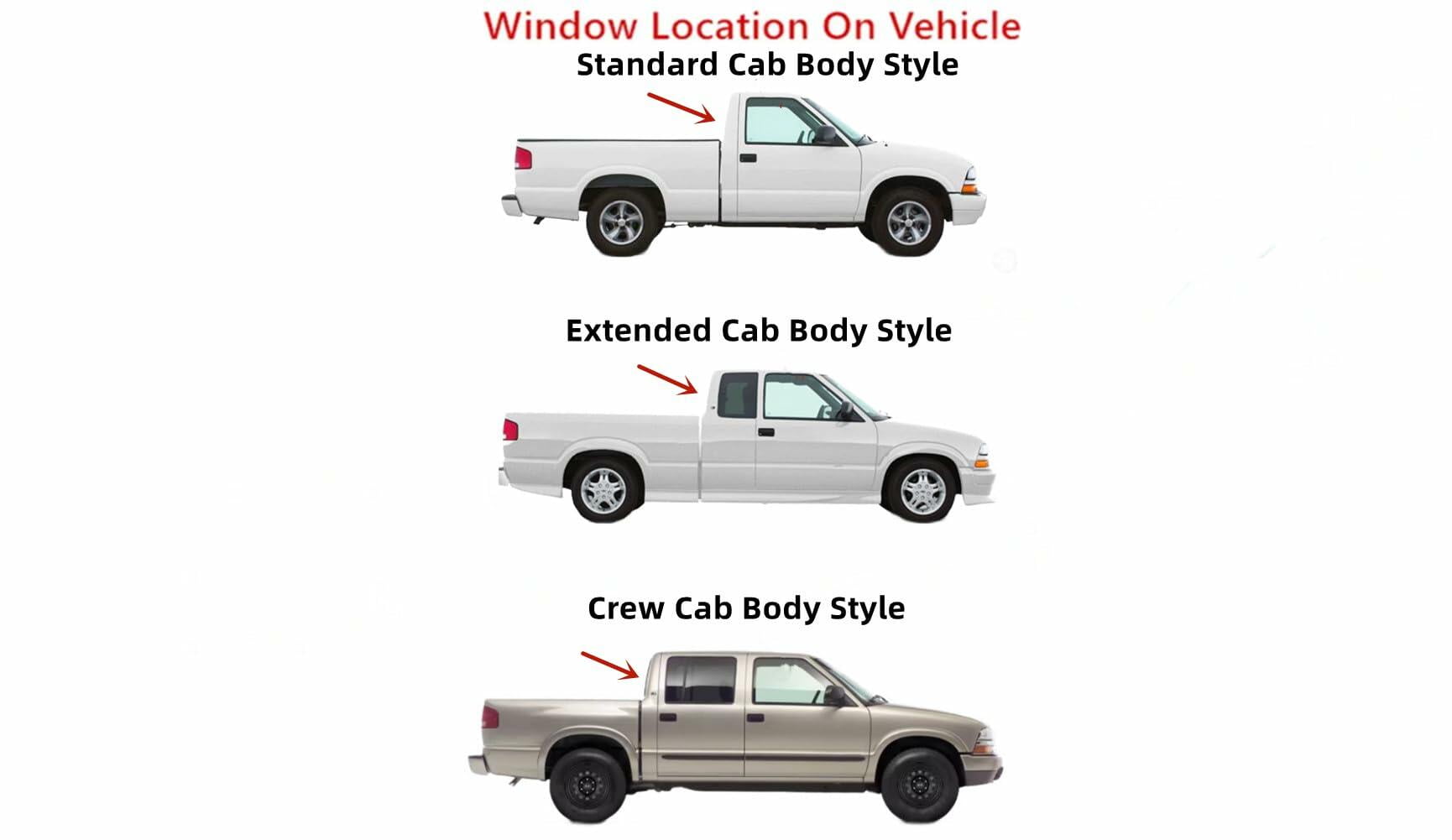 Privacy Stationary Back Window Back Glass Compatible with Chevrolet S10 & GMC Sonoma S15 1994-2005 / Isuzu Hombre Pickup 1996-2000 Models