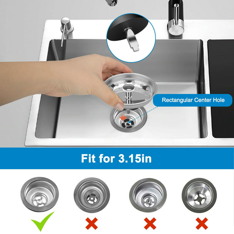 Stainless Steel Kitchen Sink Filter Strainer Plug, Universal