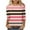 Pink 01, variant on Women's Striped Plus Size Tshirts 3/4 Sleeve Colorblock Trendy Tops Casual Tees for Fall Spring Summer (XL, Hot Pink)