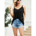 thumbnail image 5 of Sociala Casual Summer Lace V Neck Camisole Tops for Women Built in Bra Sleeveless Tops S-3XL, 5 of 6