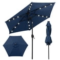 thumbnail image 2 of Costway 7.5 ft Solar Powered Patio Umbrella with LED Lights Push Button Tilt Crank Handle Navy, 2 of 10