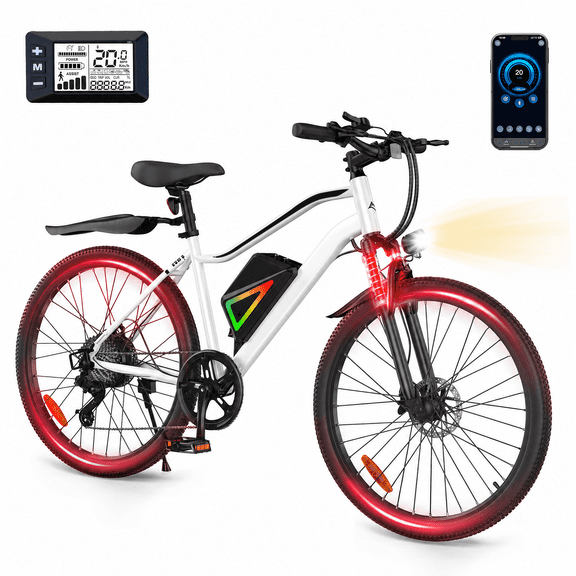 iSinwheel 750W Peak Electric Bike Adult,26" Mountain Bicycle Professional ,Front Dual Shock Absorption Ebike,Up 20MPH,35 Miles,36V 10.4AH NonRemovable Battery