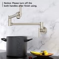 thumbnail image 2 of Pot Filler Faucet, Wall Mount Brass Pot Filler Folding Faucet Over Stove, Kitchen Pot Faucet with Brushed Nickel Double Joint Swing Arms, Folding Stretchable Kitchen Faucet w/ Single Hole 2 Handles, 2 of 7