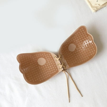 

ALSLIAO Plus Size Strap Push Up Silicone Invisible Bra Bra Skin F