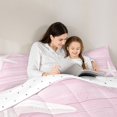 thumbnail image 5 of jejeloiu Coastal Starfish Print 7 Pieces Full Size Bedding Sets For Girls,Pink Wood Pattern Full Size Bed in a Bag,Pink White,Reversible, 5 of 7